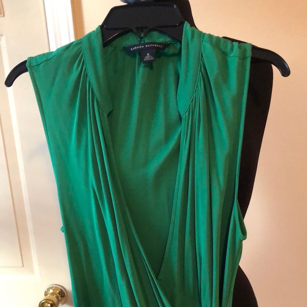 Banana  Republic -  green knee length  dress